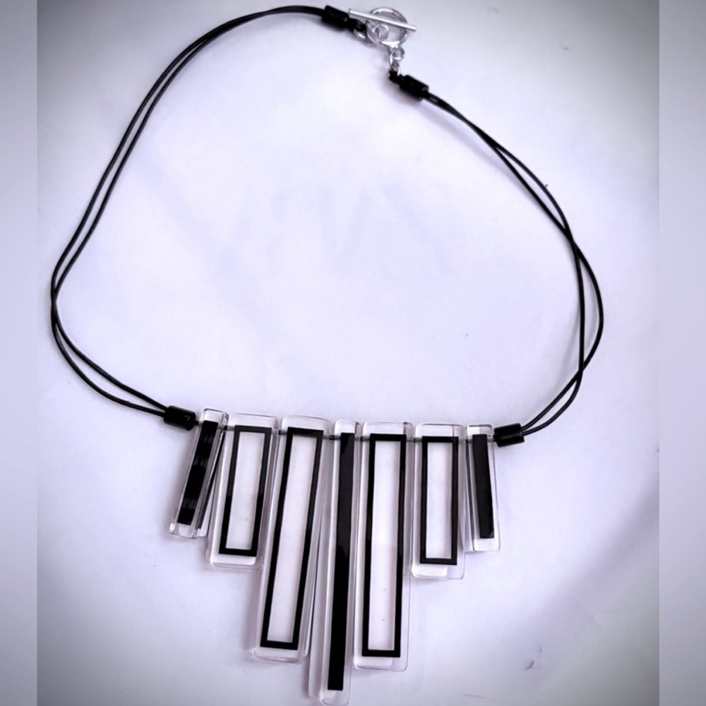 Handmade Acrylic Artisan Necklace. Wear 4 Ways! Statement Piece!